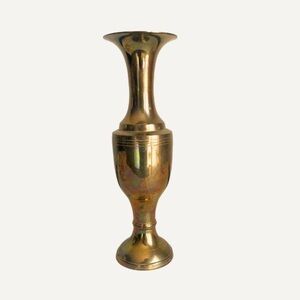 Antique Brass Gold Stem Vase